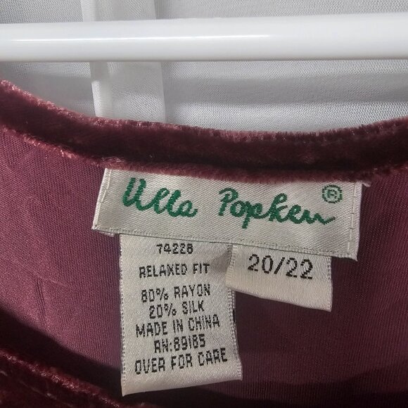 Ulla Popken Dress Velour Silk Blend Sleeveless Goth Whimsigoth Fairy Shift 20/22 - Picture 5 of 7